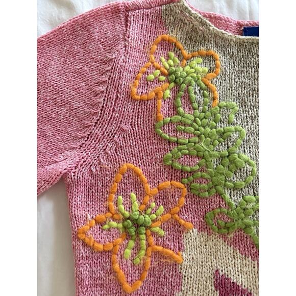 J H Collections Embroidered Sweater Floral Pink Women’s Small Long Sleeve - Picture 11 of 13